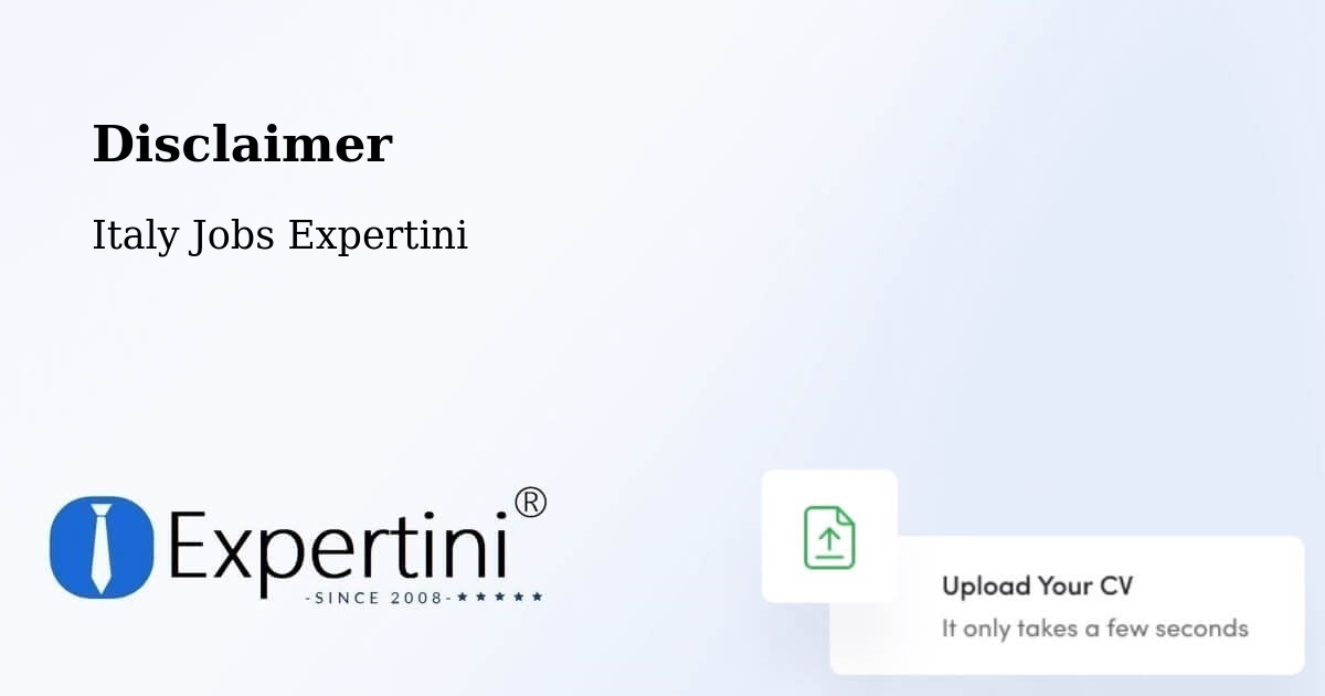 Disclaimer – Assisi - Italy Jobs Expertini